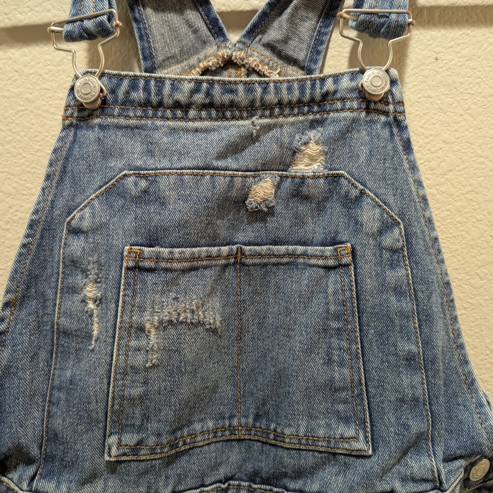 Distressed Denim Overalls - Picture 2 of 6